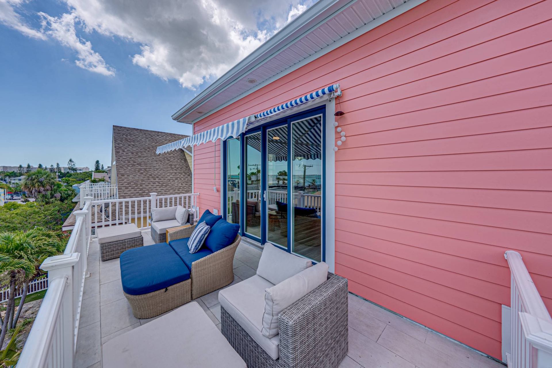 Side balcony with lounge seating